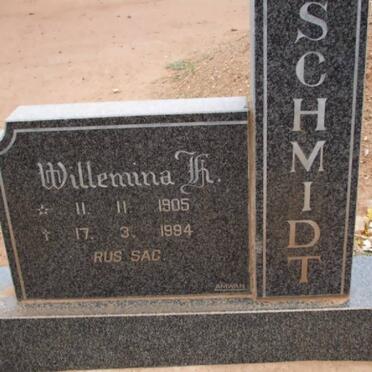 SCHMIDT Willemina K. 1905-1994