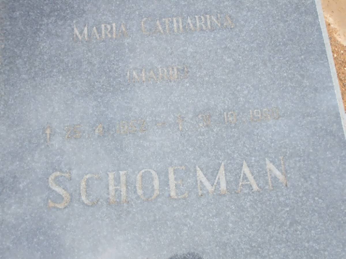 SCHOEMAN Maria Catharina 1952-1960
