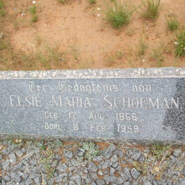 SCHOEMAN Elsie Maria 1866-1959