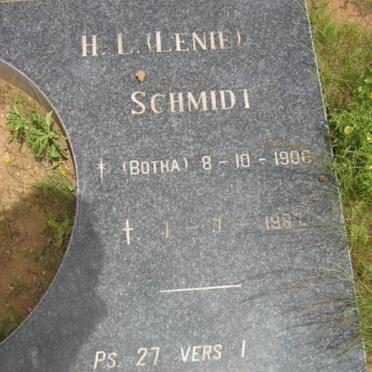 SCHMIDT H.L. nee BOTHA 1906-1987