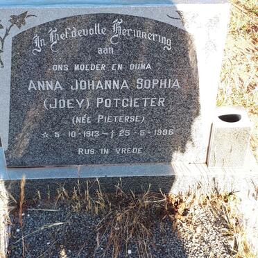 POTGIETER Anna Johanna Sophia nee PIETERSE 1913-1996