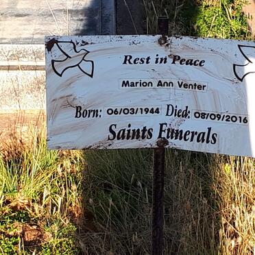 VENTER Marion Ann 1944-2016