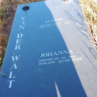 WALT Jannie, van der 1923-2003 &amp; Johanna 1924-2005