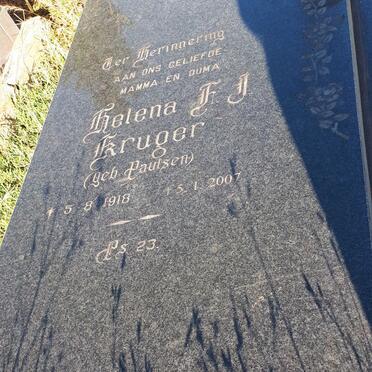 KRUGER Helena F.J. nee PAULSEN 1918-2007