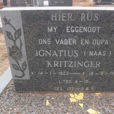 KRITZINGER Ignatius 1923-1991