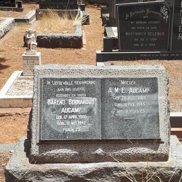 AUCAMP Barend Bernardus 1868-1942 &amp; A.M.E. 1868-1945