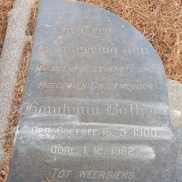 BOTHMA Hendrina nee COETSEE 1900-1962