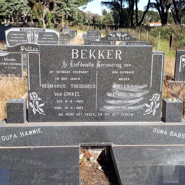 BEKKER Hermanus Theodorus van Ginkel 1920-1984 &amp; Helena VOSLOO 1926-2007