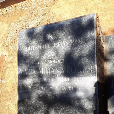 BURGER Maria Adriana voorheen PRETORIUS 1868-1958