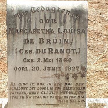 BRUIN Margaretha Louisa, de nee DU RANDT 1860-1927