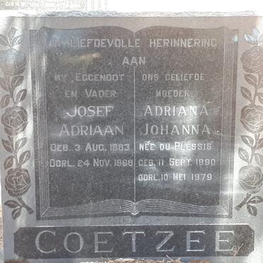COETZEE Josef Adriaan 1883-1968 &amp; Adriana Johanna DU PLESSIS 1890-1979