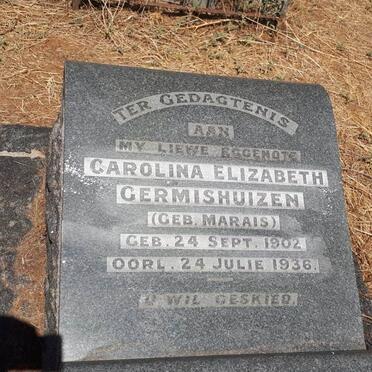 GERMISHUIZEN Carolina Elizabeth nee MARAIS 1902-1936