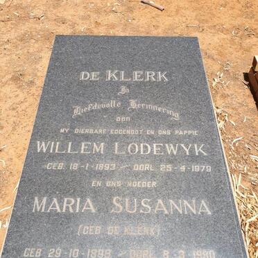 KLERK Willem Lodewyk, de 1893-1979 &amp; Maria Susanna DE KLERK 1898-1980