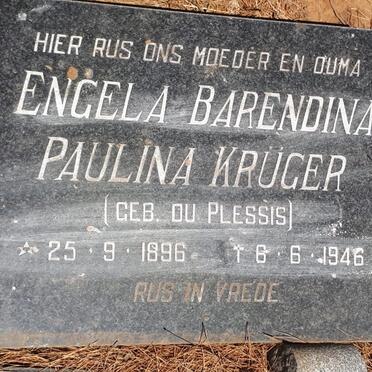 KRUGER Engela Barendina Paulina nee DU PLESSIS 1896-1946