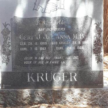 KRUGER Gert J.J. 1886-1967 &amp; Anna M.B. KRUGER 1886-1968