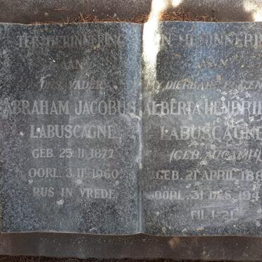 LABUSCAGNE Abraham Jacobus 1877-1960 &amp; Alberta Hendrika AUCAMP 1882-1945