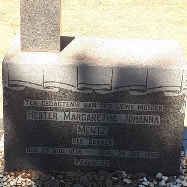 MENTZ Hester Margaretha Johanna nee BEKKER 1878-1956