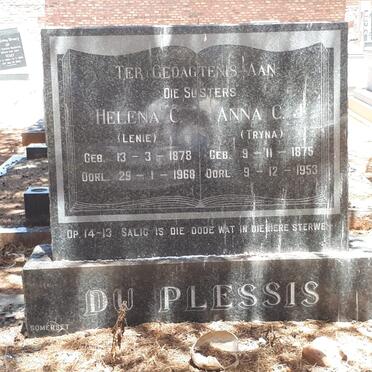 PLESSIS Helena C., du 1878-1968 :: DU PLESSIS Anna C.J. 1875-1953
