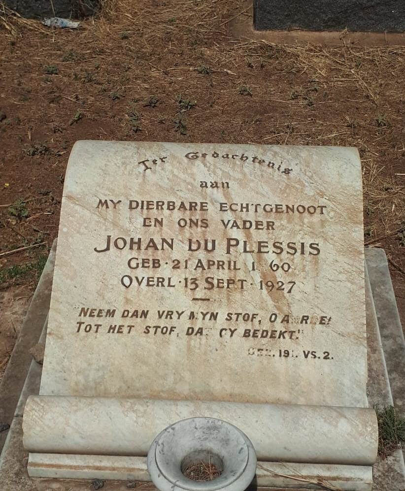 PLESSIS Johan, du 1860-1927
