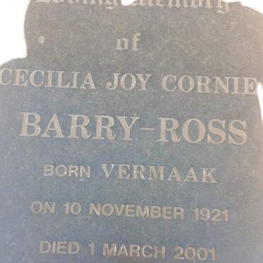 ROSS Cecilia Joy Cornie, BARRY nee VERMAAK 1921-2001