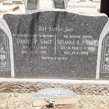 SMIT Daniel P. 1884-1952 &amp; Susanna A.J. DE KOCK 1887-1958