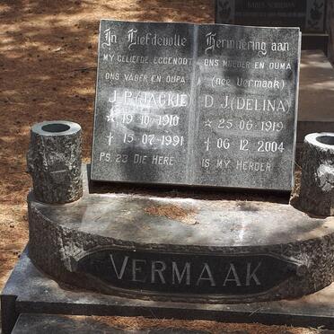 VERMAAK J.P. 1910-1991 &amp; D.J. VERMAAK 1919-2004