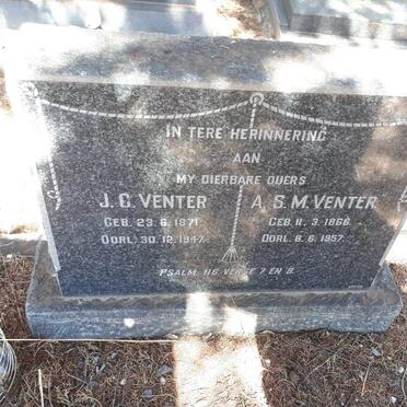 VENTER J.C. 1871-1947 &amp; A.S.M. 1866-1957