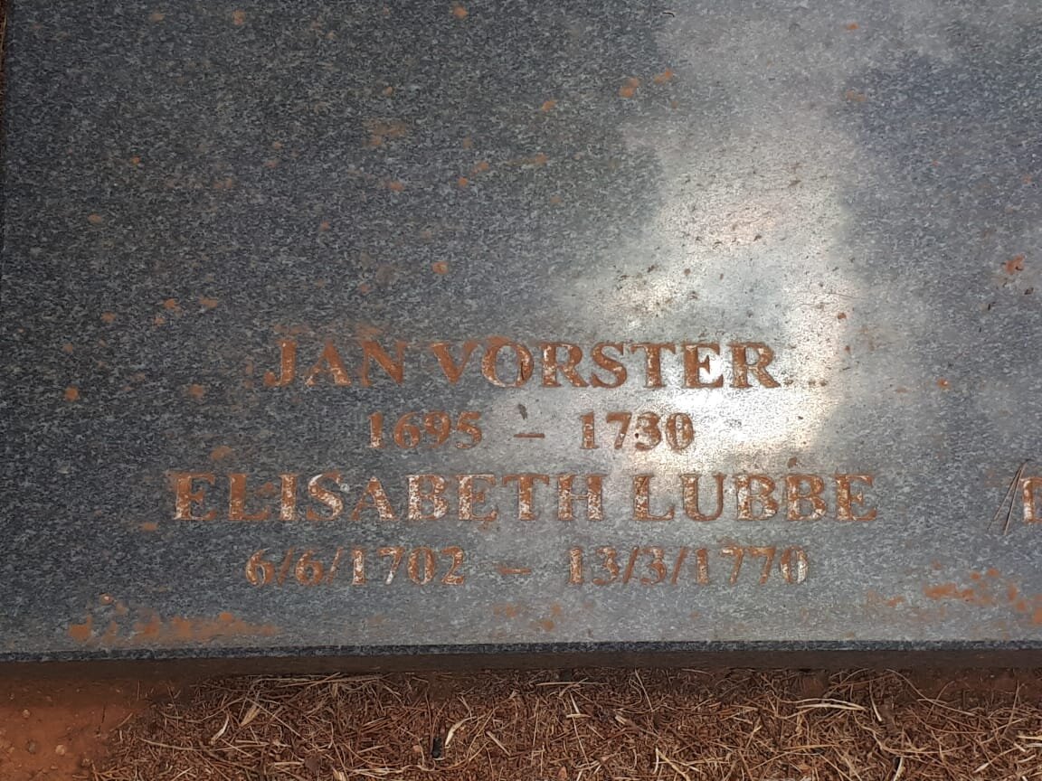 VORSTER Jan 1695-1730 &amp; Elisabeth LUBBE 1702-1770