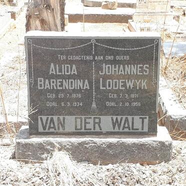 WALT Johannes Lodewyk, van der 1871-1956 &amp; Alida Barendina 1876-1934