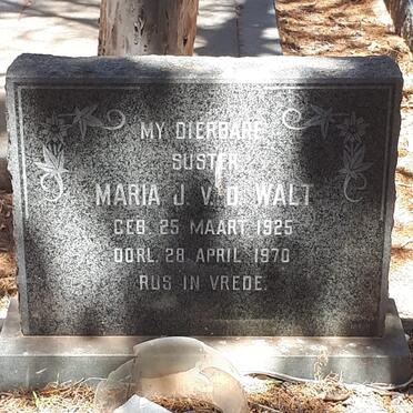WALT Maria J., v.d. 1925-1970
