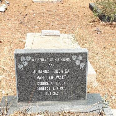 WALT Johanna Lodewica, van der 1894-1978