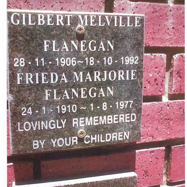 FLANEGAN Gilbert Melville 1906-1992 &amp; Frieda Marjorie 1910-1977