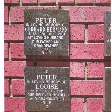PETER Gerhard Hermann 1924-2004 &amp; Louise 1926-2011