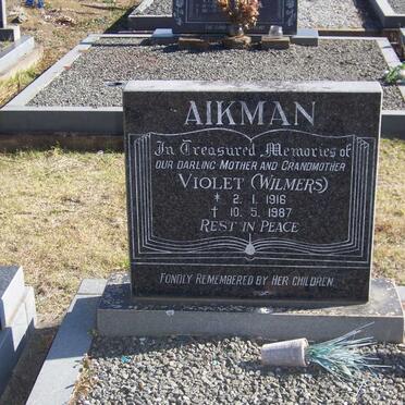 AIKMAN Violet nee WILMERS 1916-1987