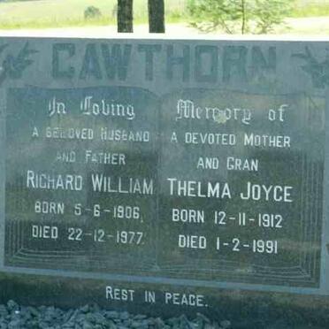 CAWTHORN Richard William 1906-1977 &amp; Thelma Joyce 1912-1991