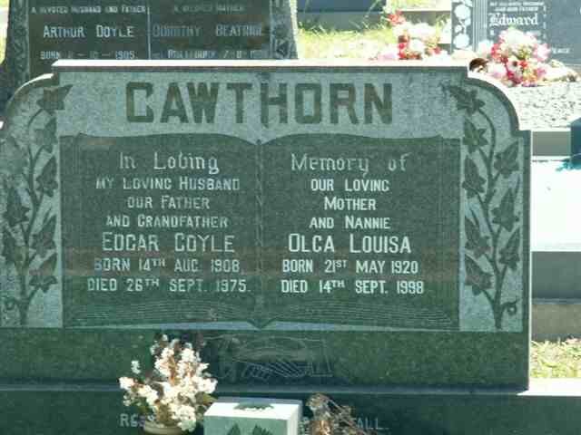 CAWTHORN Edgar Coyle 1908-1975 &amp; Olga Louisa 1920-1998