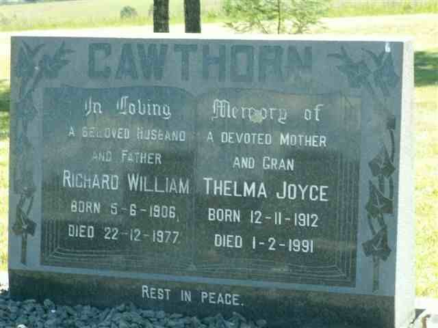 CAWTHORN Richard William 1906-1977 &amp; Thelma Joyce 1912-1991