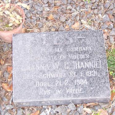 ELS Johanna W.C. nee SCHWARZ 1931-1984