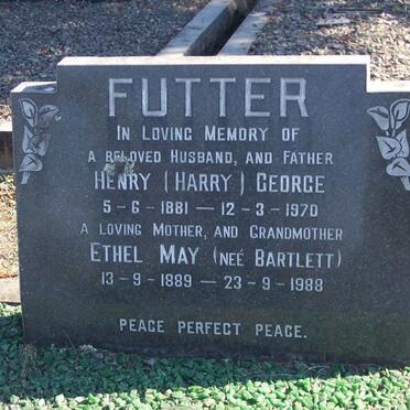 FUTTER Henry George 1881-1970 &amp; Ethel May BARTLETT 1889-1988