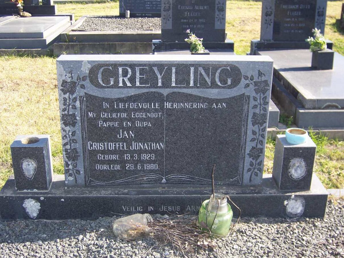 GREYLING Jan Cristoffel Jonathan 1929-1980