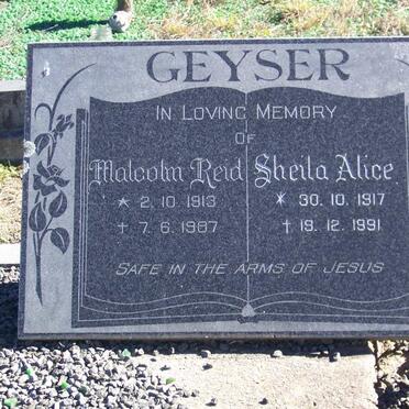 GEYSER Malcolm Reid 1913-1987 &amp; Sheila Alice 1917-1991