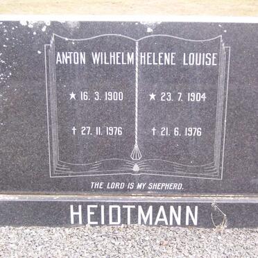 HEIDTMANN Anton Wilhelm 1900-1976 &amp; Helene Louise 1904-1976