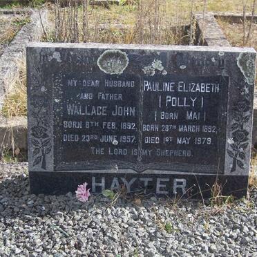 HAYTER Wallace John 1892-1957 &amp; Pauline Elizabeth MAI 1892-1979