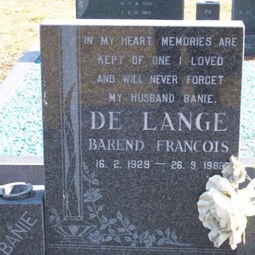 LANGE Barend Francois, DE 1929-1982