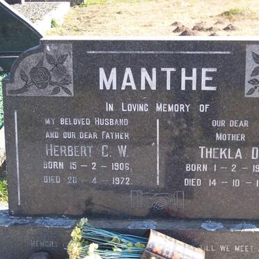 MANTHE Herbert C.W. 1906-1972 &amp; Thekla D.1908-1987