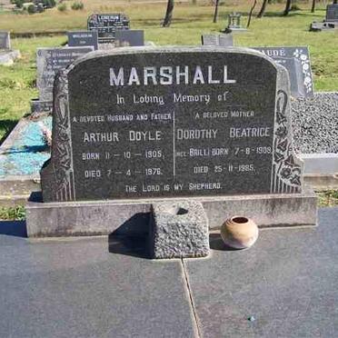 MARSHALL Arthur Doyle 1905-1976 &amp; Dorothy Beatrice BRILL 1908-1985