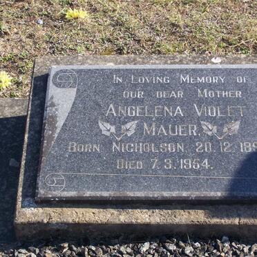 MAUER Angelina Violet nee NICHOLSON 1891-1954
