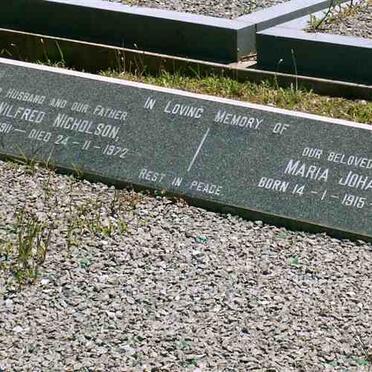 NICHOLSON Edwin Wilfred 1911-1972 &amp; Maria Johanna 1915-1987