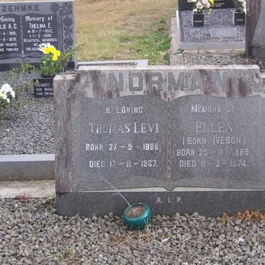 NORMAN Thomas Levi 1888-1967 &amp; Ellen IVESON 1889-1974