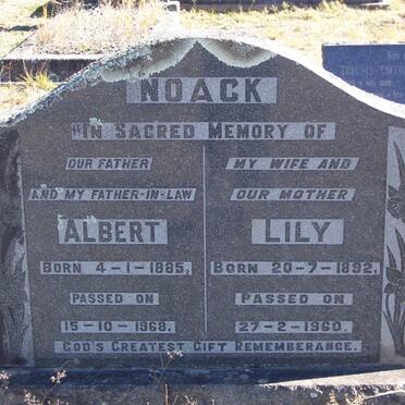 NOACK Albert 1885-1968 &amp; Lily 1892-1960